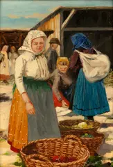 Carolus Pallya, Piața de legume, ulei pe placaj