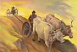 Carol Hübner, La arat, 1936, ulei pe pânză