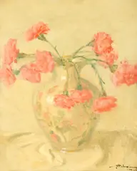Dimitrie Știubei, Garoafe, 1942, ulei pe carton