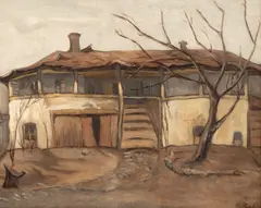 Cornelia Daniel Babic, Casă în strada Potcovari, cca. 1925, ulei pe carton