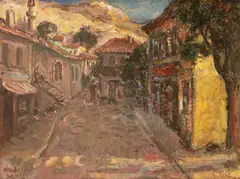 Nicolcea Spineni, Peisaj din Balcic, 1986, ulei pe carton