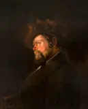 începutul sec. Xx Școală românească, Portret de evreu (după Nicolae Grigorescu), 1908, ulei pe pânză