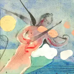Cânt nocturn by Felix Aftene, 2014, cărbune, acrilic și acuarelă pe carton, sold Jan 2026