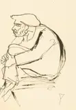 Constantin Piliuță, Așteptare, tuș pe hârtie
