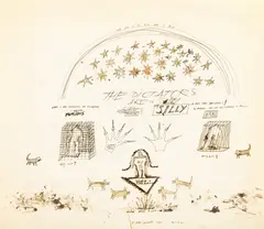 Doru Covrig, The sky is so big and so blue, 1988, peniță și laviu pe hârtie