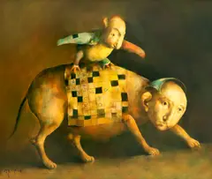 Georges Mazilu, Les mots croisés, acrilic pe pânză