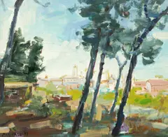 Vedere din Roma by Vasile Mureșan Murivale, 1997, ulei pe pânză, sold Jan 2026