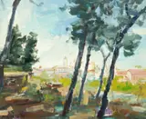 Vasile Mureșan Murivale, Vedere din Roma, 1997, ulei pe pânză