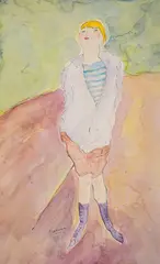 Jules Pascin, The young sailor, акварел и туш върху хартия