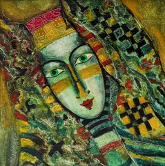 Girl in green by Peter Michev-Pedro, маслени бои върху платно, sold Dec 2025