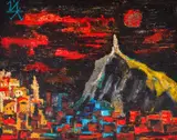 Yoan Leviev, Sunset in Plovdiv, маслени бои върху платно