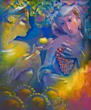 Keazim Issinov, Fertility, 1990's, маслени бои върху фазер