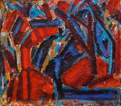 Genko Genkov, Violet trees, 1999, маслени бои върху платно