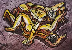 Act by Atanas Yaranov, 1982, темпера и туш върху хартия, sold Dec 2025