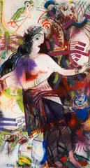 Dimitar Kazakov-Neron, A dance, 1986, акварел и пастел върху хартия