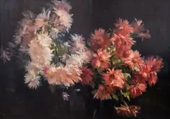 Elisaveta Konsulova-Vazova, Pink chrysanthemums, 1929, маслени бои върху шперплат