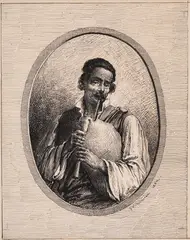 Ivan Mrkvička, The piper, 1894, туш върху хартия