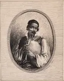 Ivan Mrkvička, The piper, 1894, туш върху хартия