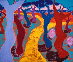 Krassen Kralev, Dancing trees, 2025, маслени бои върху платно