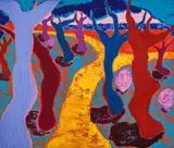 Krassen Kralev, Dancing trees, 2025, маслени бои върху платно