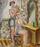 Rumen Gasharov, Toilette, маслени бои и колаж върху платно