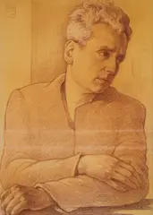 Boris Georgiev, Portrait of a man, 1945, сангин