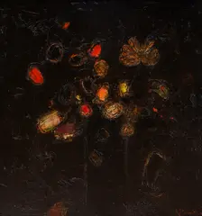 Nikolay Yanakiev, Still life, 1984, маслени бои върху фазер