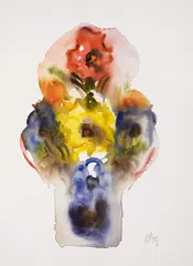 Dechko Uzunov, A flower, 1980's, акварел върху хартия