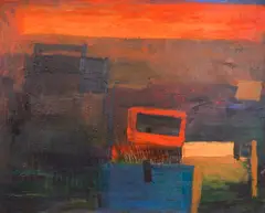 Magda Abazova, Night landscape, 2005, маслени бои върху платно