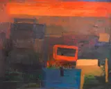 Magda Abazova, Night landscape, 2005, маслени бои върху платно