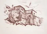 Nikola Manev, The old town, 1993, литография