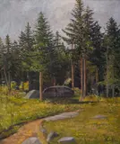 Haralampi Iliev, In the forest, 1943, маслени бои върху платно