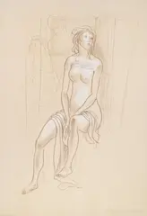 Lyuben Dimanov, Model in the studio, 2007, молив и гваш върху хартия