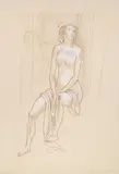Lyuben Dimanov, Model in the studio, 2007, молив и гваш върху хартия