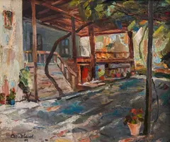 Sabi Ivanov, Karlovo yard, 1968, маслени бои върху шперплат