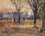 Napoleon Alekov, The outskirts of Varna, маслени бои върху шперплат