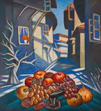 Stoyan Domuschiev, Autumn in Veliko Tarnovo, 1980's, маслени бои върху платно