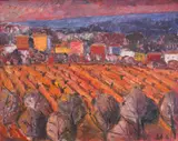 Dilo Dilov, Sunset over the fields, 1967, маслени бои върху платно
