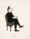 Kiril Buyukliyski, Portrait of the writer Boyan Bolgar, туш и маслени бои върху картон