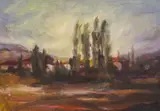 Konstantin Tringov, Poplars, маслени бои върху платно