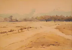 Konstantin Shtarkelov, Spring landscape, 1920's, акварел върху хартия