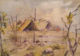 Stefan Sharich, Military tents, around 1915, акварел върху хартия