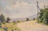 Stefan Sharich, The road to the village, 1915, акварел върху хартия