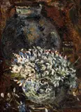 Ghiocei și viorele by Octav Băncilă, anii '30, ulei pe pânză, sold Dec 2025