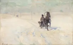 Arthur Verona, Drum de iarnă, 1914-1915, ulei pe carton