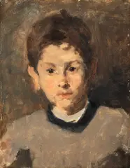 Eustațiu Stoenescu, Micul dejun (Fiul pictorului), 1936, ulei pe carton