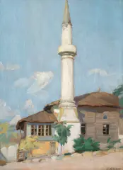 Geamie în Dobrogea by Constantin Artachino, anii '30, ulei pe placaj, sold Dec 2025