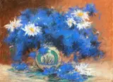 Ștefan Luchian, Ulcior cu albăstrele și margarete, 1910-1915, pastel și cărbune pe carton