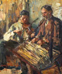 Taraf by Rudolf Schweitzer–Cumpăna, 1935-1940, ulei pe pânză, sold Dec 2025