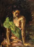 Rudolf Schweitzer–Cumpăna, Șalul verde, ulei pe carton
